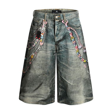 Dekorative Jeans-Shorts