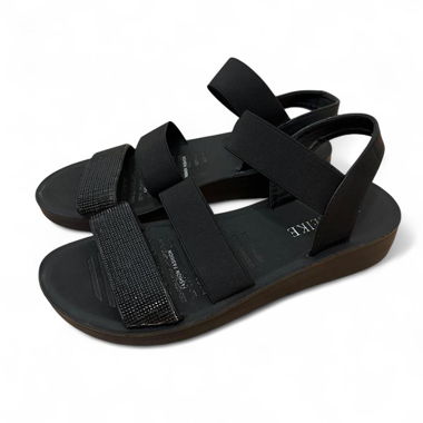 Sandales noires avec brides diamanté, taille 40