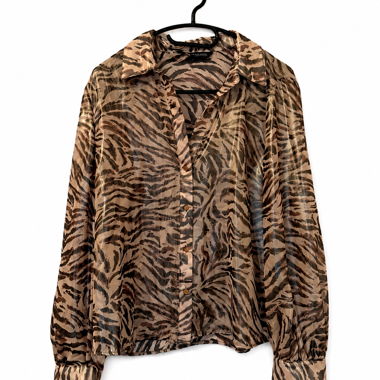 Schimmernde Animal-Print-Bluse