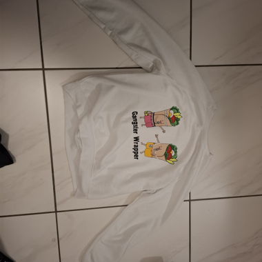 Sweat-shirt blanc "Gangster Wrapper"