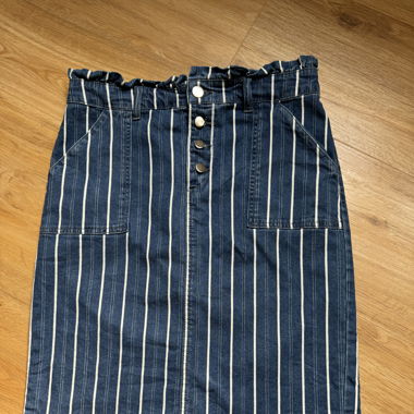 Stripes Denim Mini Skirt 