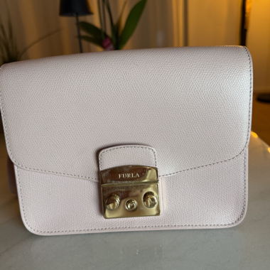 Sac à bandoulière en cuir rose FURLA Metropolis Medium