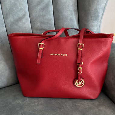 Small Red Tote Bag Faux Leather