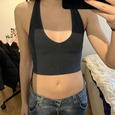 Brandy Melville Neck Holder Top navy blue 