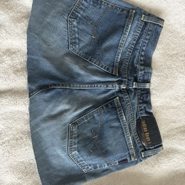 Vintage Indian rags denim mini skirt 