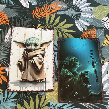 2 plaquettes métalliques stars Wars pour déco 