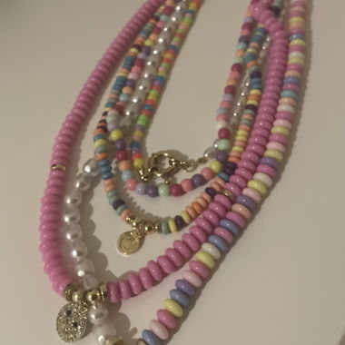 Collane multistrato perline colorate smiley