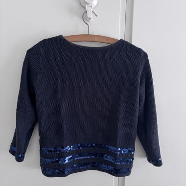 Maglione navy con paillettes blu