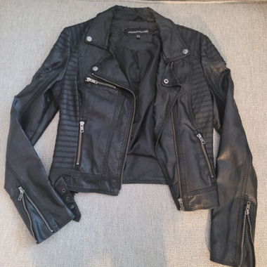 WAREHOUSE black faux leather biker jacket