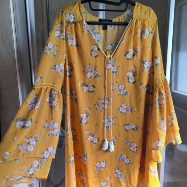 Abito floreale arancione New Look