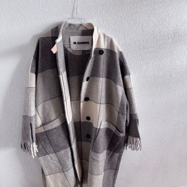 Jil Sander Plaid Poncho