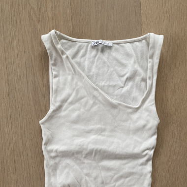 Zara asymmetrical white top