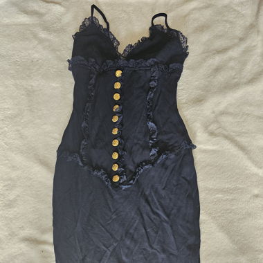 Robe bleu marine 70% viscose 20% Nylon, 10% lycra
