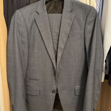 Blue check suit