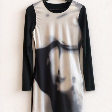 Bodycon Dress with Abstract Print (XS/S)