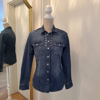 Camicia di jeans con strass - Tg.34