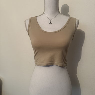 Beige Basic Crop Top