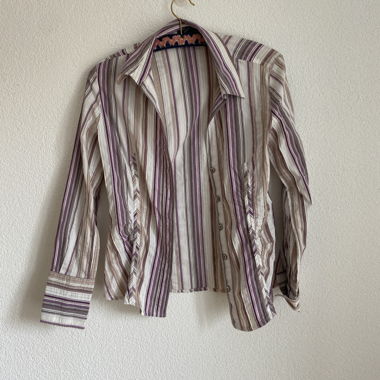 Purple/White Blouse