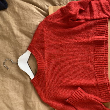 Pull crop top rouge 