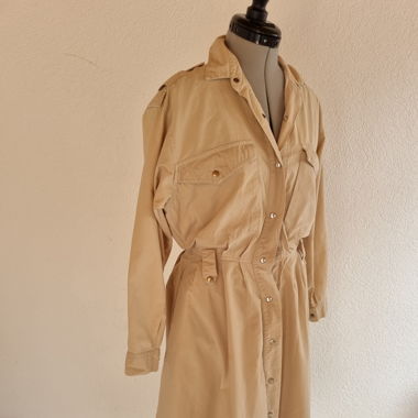 Longue robe beige coton taille S (36)