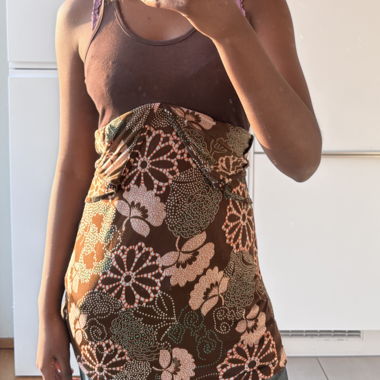 Louise Fd. Top – Y2K Boho Floral Brown