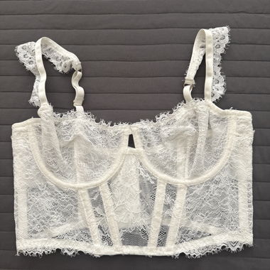 Bralette in pizzo bianco