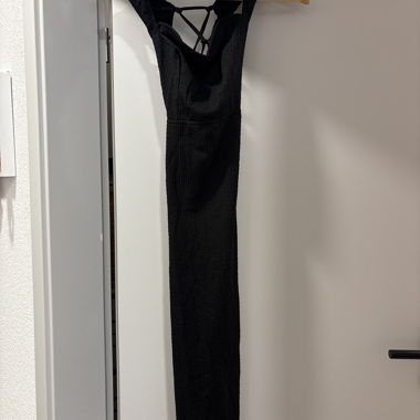 Long Black Dress with Crossed Back