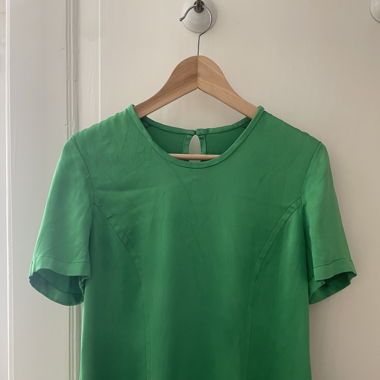 Green Blouse Shirt with Back Detail, S