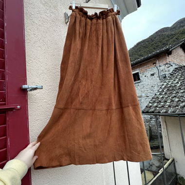 vintage suede maxi skirt