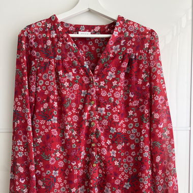 Red Blouse with Flowers