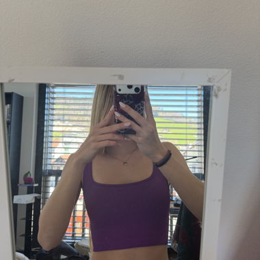 Zara Purple ribbed crop top 