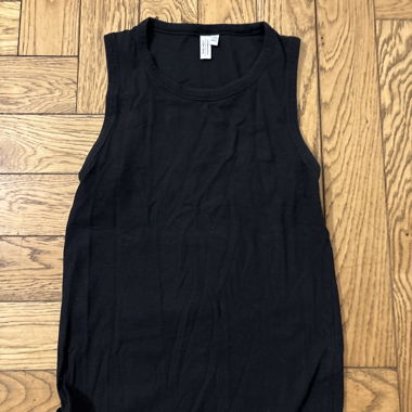 Schwarzes geripptes Tanktop