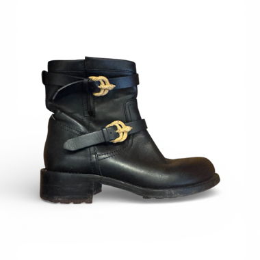 Boots Valentino en cuir noir