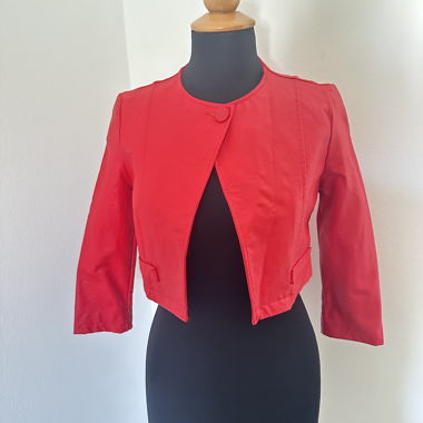 Blazer rétro court, rouge, taille XS