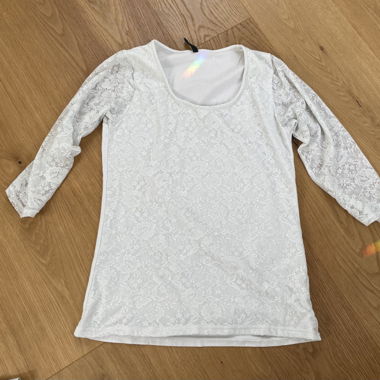 Weisses long-sleeve mit 3/4 ärmel