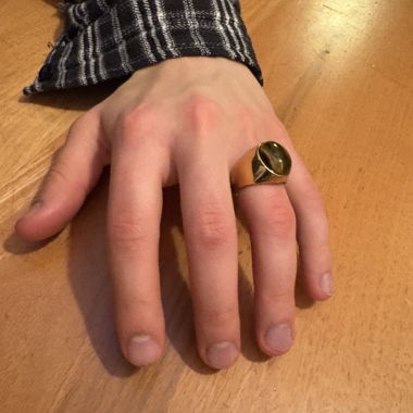 Anello in acciaio fuso occhio di tigre