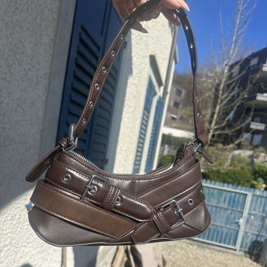 Brown Fake Leather Shoulderbag