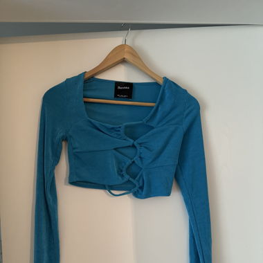 Crop top de soirée bleu 