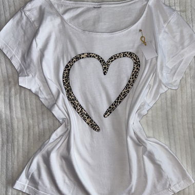 Tshirt blanc à motif léopard