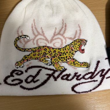 ED HARDY Berretto/Cappellino Nuovo ! 2 Pezzi! Bianco Nero 