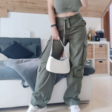 Pantalon cargo de Bershka – vert foncé