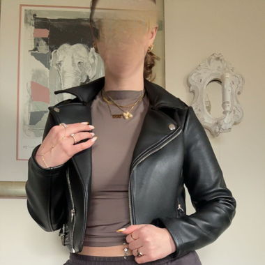 black false leather jacket 