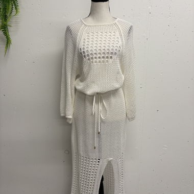 White Crochet Beach Dress Gr. XS/S