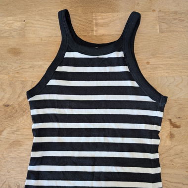 Black and white striped tank top
