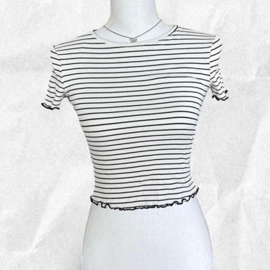 MANGO Ribbed Striped Baby Tee