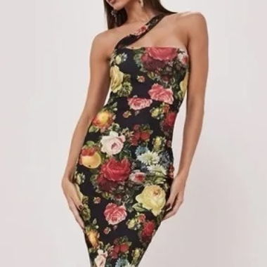 Asymmetrisches Blumenkleid von Missguided