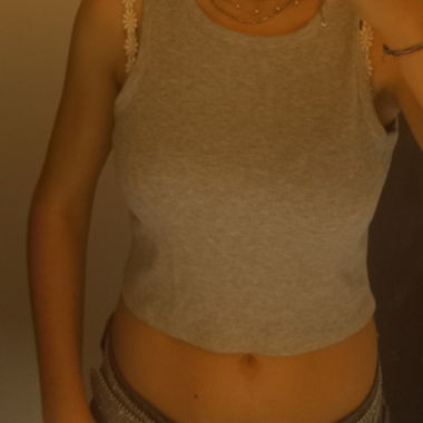 Graues Ribbed Tank Top
