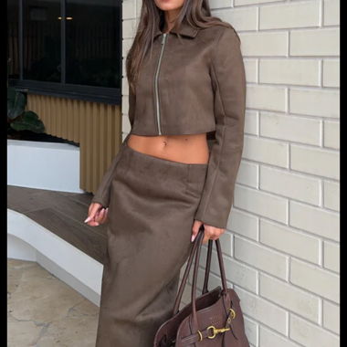 Meshki faux suede jacket 