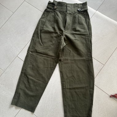 Pantaloni a vita alta verde oliva