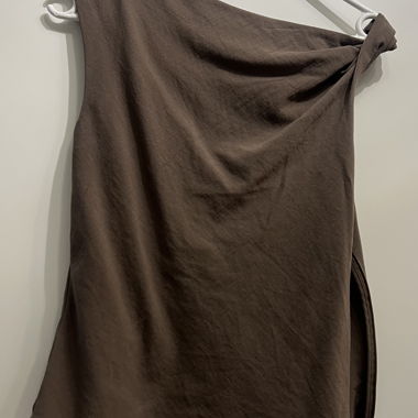 Brown One-Shoulder Top